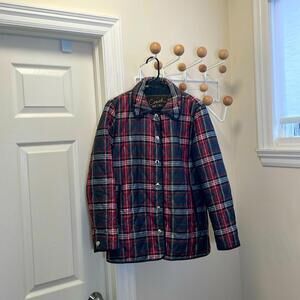 Coach - Plaid Quilted Button Down Jacket - Red / Navy - S
